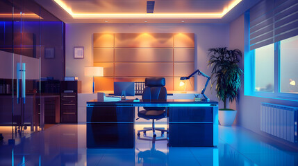 Poster - Modern office interior Luxury office : Generative AI