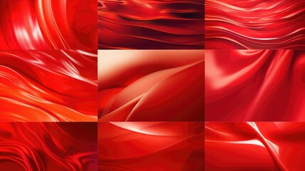 Sticker - Collection of red abstract backgrounds