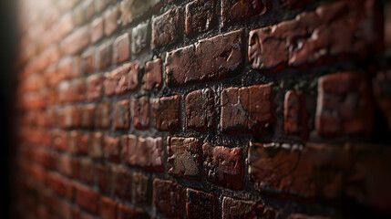 Brick background closeup in diffused light : Generative AI