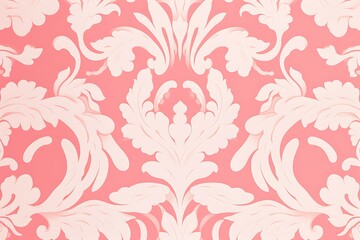 Pink wallpaper with damask pattern