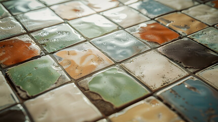 Poster - vintage ceramic tile : Generative AI