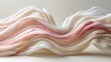   A White And Pink Wavy Background, With Waves Of Light Pink And White On Both Sides Of The Image