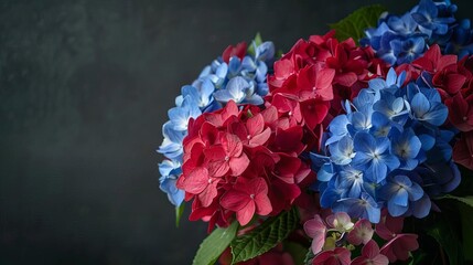 patriotic hydrangea bouquet festive floral arrangement for independence day still life photography