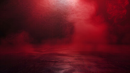 Poster - Abstract technology dark red empty street asphalt floor studio room with smoke floating up the interior texture transportation  background neon light spotlight laser future digital tec : Generative AI