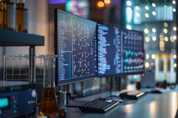 Poster - A computer monitor with a list of numbers on it