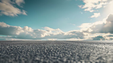 Aufkleber - Asphalt road and sky cloud background : Generative AI
