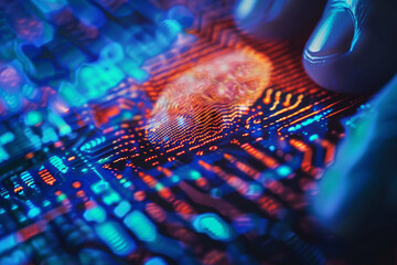 Poster - A close up of a fingerprint on a circuit board