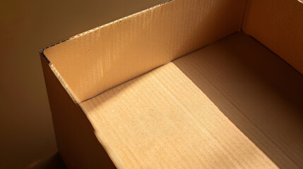 Poster - Cardboard carton mailer box case top view : Generative AI
