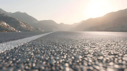 Aufkleber - asphalt road and mountain background : Generative AI