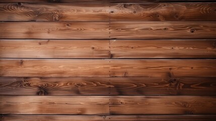 Wall Mural - This image captures the beauty of dark brown wooden planks arranged horizontally with visible knots and rich texture