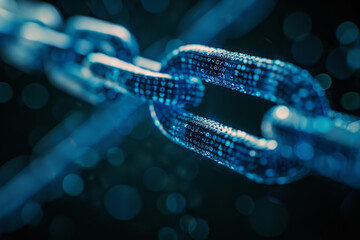 Poster - A close up of a chain with numbers on it