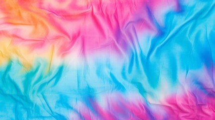 Canvas Print - Gentle waves of pastel pink and blue on a tie-dye fabric, representing calmness and softness in an artistic way