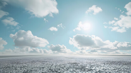 Poster - Asphalt road and sky cloud background : Generative AI