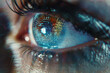 © MagnusCort - A close up of a person 's eye with a grid of dots on it