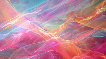 Poster - abstract colorful background with waves glowing light effects neon moving high speed wave lines.