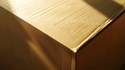 Poster - Cardboard carton mailer box case top view : Generative AI