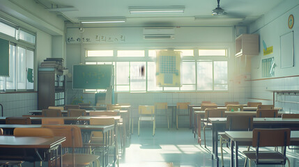 Aufkleber - Korean School Classroom : Generative AI