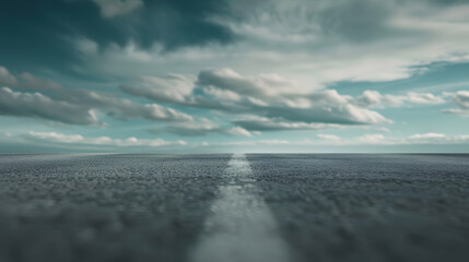 Poster - Asphalt road and sky cloud landscape : Generative AI