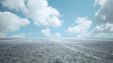 Aufkleber - Asphalt road and sky cloud background : Generative AI