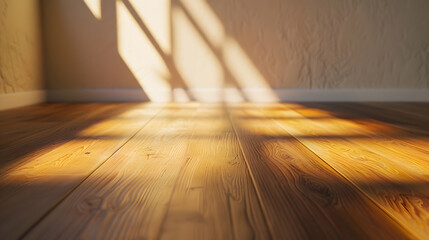 Aufkleber - Front view insulated wall and wooden parquet floor : Generative AI