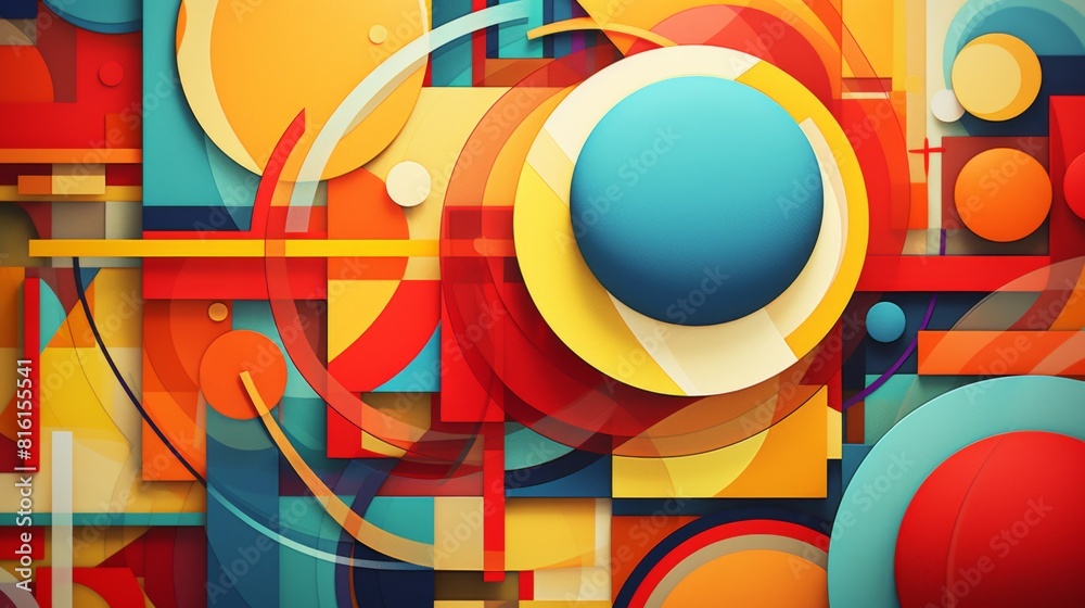 Overlapping Shape This image is a dynamic composition of overlapping geometric shapes ...