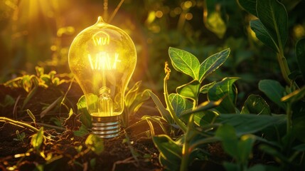 light bulbs in the grass,lush green grass background,sunny weather