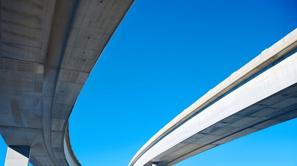 Poster - side view of highway overpass with nature beautiful blue sky : Generative AI