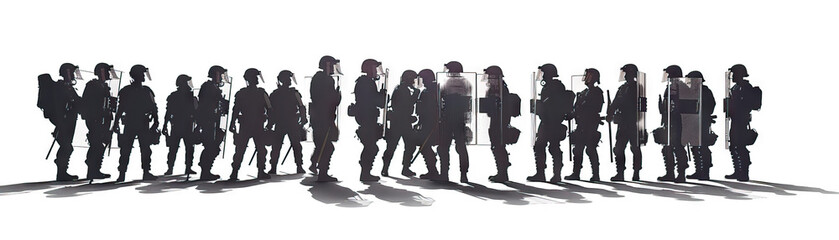Wall Mural - Crowd Control (Black): Represents the use of police tactics to manage and control crowds at protests
