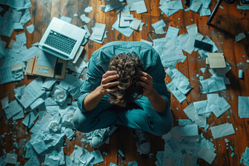 Aufkleber - a person's fixation on perfectionism and fear of failure, driving them to relentless work habits and