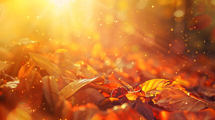 Poster - autumn background space : Generative AI