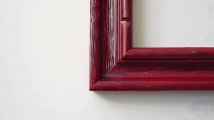 Poster - Antique Marsala Red Bordeaux Burgundy Classic Old Vintage Wooden mockup canvas frame isolated on white Blank diverse subject moulding baguette Design element use for paintings mirrors  : Generative AI