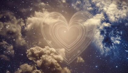 heart in indigo cosmic sky for valentine s day generative ai