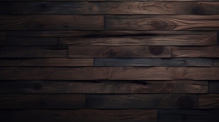 Wall Mural - Varied tones and patterns on dark wooden planks provide a dynamic texture for diverse design uses