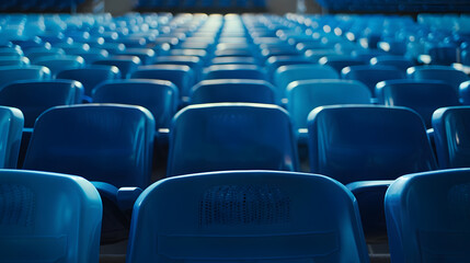 Aufkleber - Empty blue seats in stadium : Generative AI