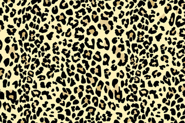 Leopard print seamless wallpaper background endless decorative texture. black and white decorative element.