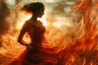 © Natalia - Artistic portrayal of a salsa dancer's spin, with swirling ovals and crescents creating a sense of rhythm and passion.