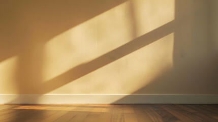 Poster - Empty wall with shadow overlay Room with warm light : Generative AI
