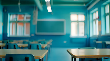 Poster - blur image of empty classroom : generative ai