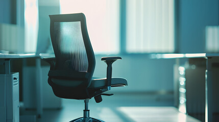 Poster - Stylish workplace interior with modern office chair : Generative AI