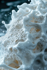 Poster - Abstract image of a cleaning commercial, with a focus on the beautiful, fractal-like foam created by the detergent,
