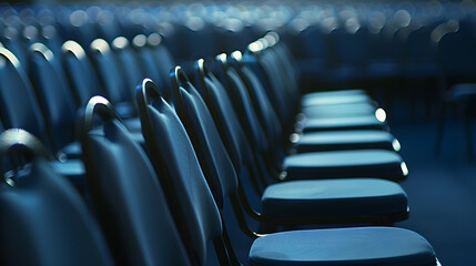 Poster - Rows of empty chairs in large Conference hall for Corporate Convention or Lecture : Generative AI