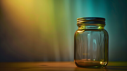 Poster - Close empty glass jar for food and canned food with clipping path : Generative AI