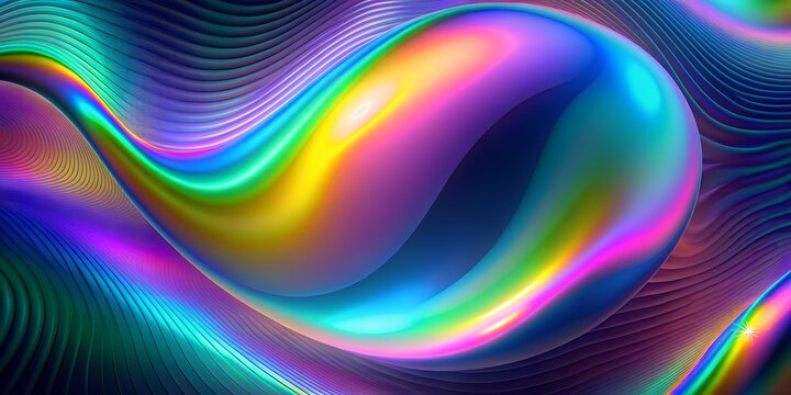 Color hologram, 3D art, desktop wallpaper, holographic background, bright neon colors, graphics rainbow 
