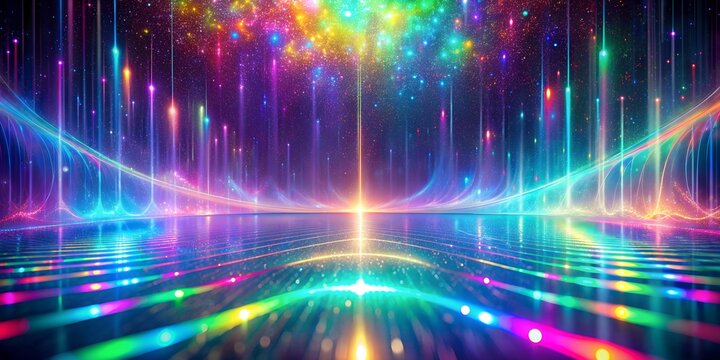 Color hologram, 3D art, desktop wallpaper, holographic background, bright neon colors, graphics space 