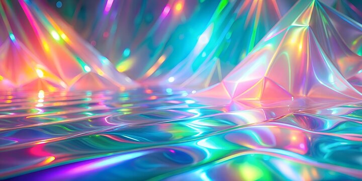 Color hologram, 3D art, desktop wallpaper, holographic background, bright neon colors, graphics