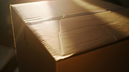 Poster - Cardboard box ready for shipping : Generative AI