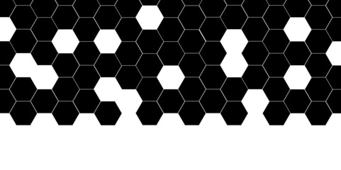 Wall Mural - Abstract black and white with hexagon and hexagonal background. Luxury black pattern with hexagons. abstract 3d hexagonal background with shadow. 3D futuristic abstract honeycomb mosaic background.