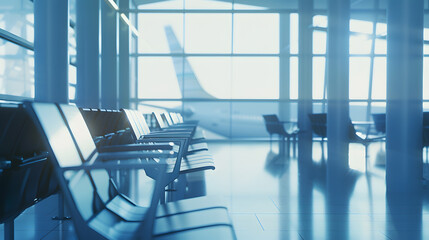 Poster - Modern Airport Departure Lounge : Generative AI