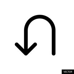 Poster - u turn arrow sign vector icon in line style design for website, app, ui, isolated on white backgroun