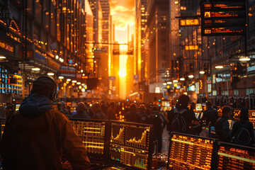 Poster - a bustling trading floor filled with brokers and analysts, signaling the dynamic nature of the finan